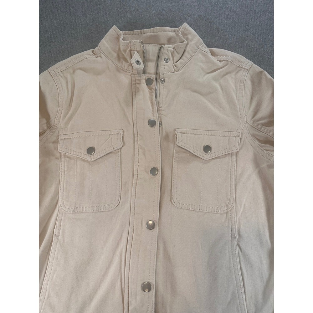 Blue B Collection Beige Denim Shacket‎ Raw Hem Button Down Tan Jacket 17015J-3